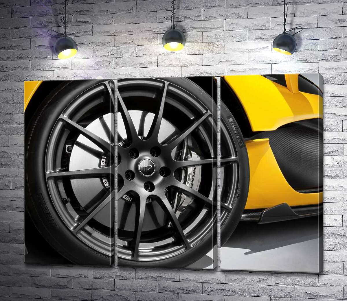 Модульная картина ArtPoster Черный диск сверкает на колесе спортивного автомобиля McLaren P1 60x43 см Модуль №11
Модульная картина ArtPoster Черный диск сверкает на колесе спортивного автомобиля McLaren P1 60x43 см Модуль №11