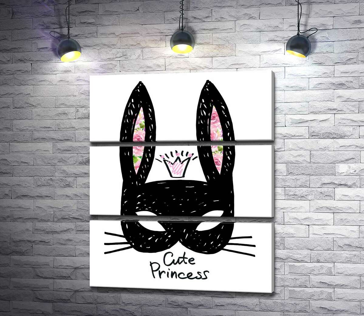 Модульная картина ArtPoster Черная маска зайчика с надписью "cute princess" 51x60 см Модуль №13
Модульная картина ArtPoster Черная маска зайчика с надписью "cute princess" 51x60 см Модуль №13