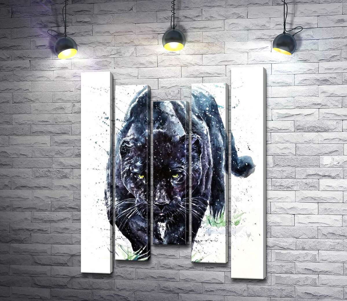 Модульная картина ArtPoster Черная пантера не спеша крадется по ковру травы 100x135 см Модуль №28
Модульная картина ArtPoster Черная пантера не спеша крадется по ковру травы 100x135 см Модуль №28