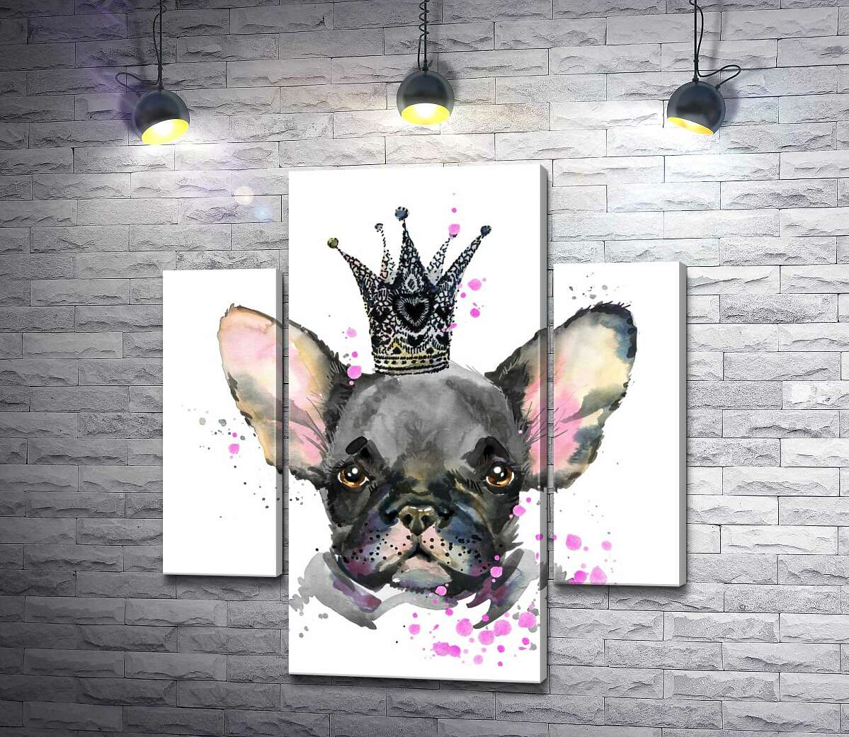 Модульная картина ArtPoster Черный французский бульдог в ажурной короне 131x144 см Модуль №7
Модульная картина ArtPoster Черный французский бульдог в ажурной короне 131x144 см Модуль №7