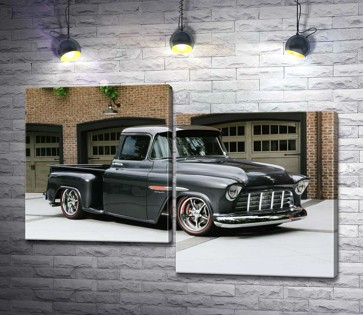 Модульная картина ArtPoster Черный автомобиль Chevrolet Pickup 1955 перед въездами в гаражи 100x68 см Модуль №5
Модульная картина ArtPoster Черный автомобиль Chevrolet Pickup 1955 перед въездами в гаражи 100x68 см Модуль №5