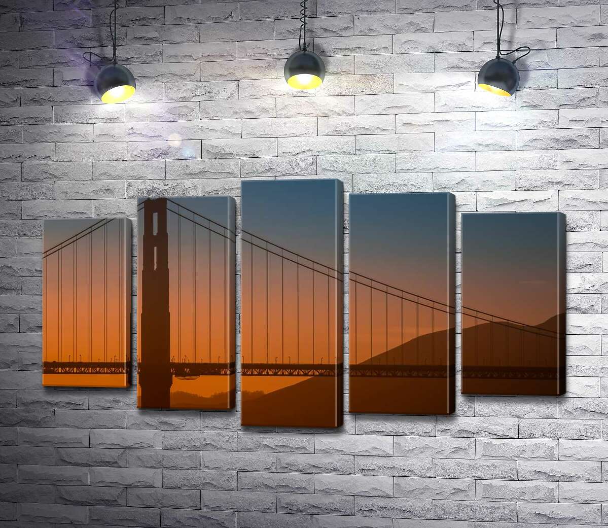 Модульная картина ArtPoster Туманный вечер над мостом "Золотые ворота" (Golden Gate Bridge) 100x58 см Модуль №26
Модульная картина ArtPoster Туманный вечер над мостом "Золотые ворота" (Golden Gate Bridge) 100x58 см Модуль №26
