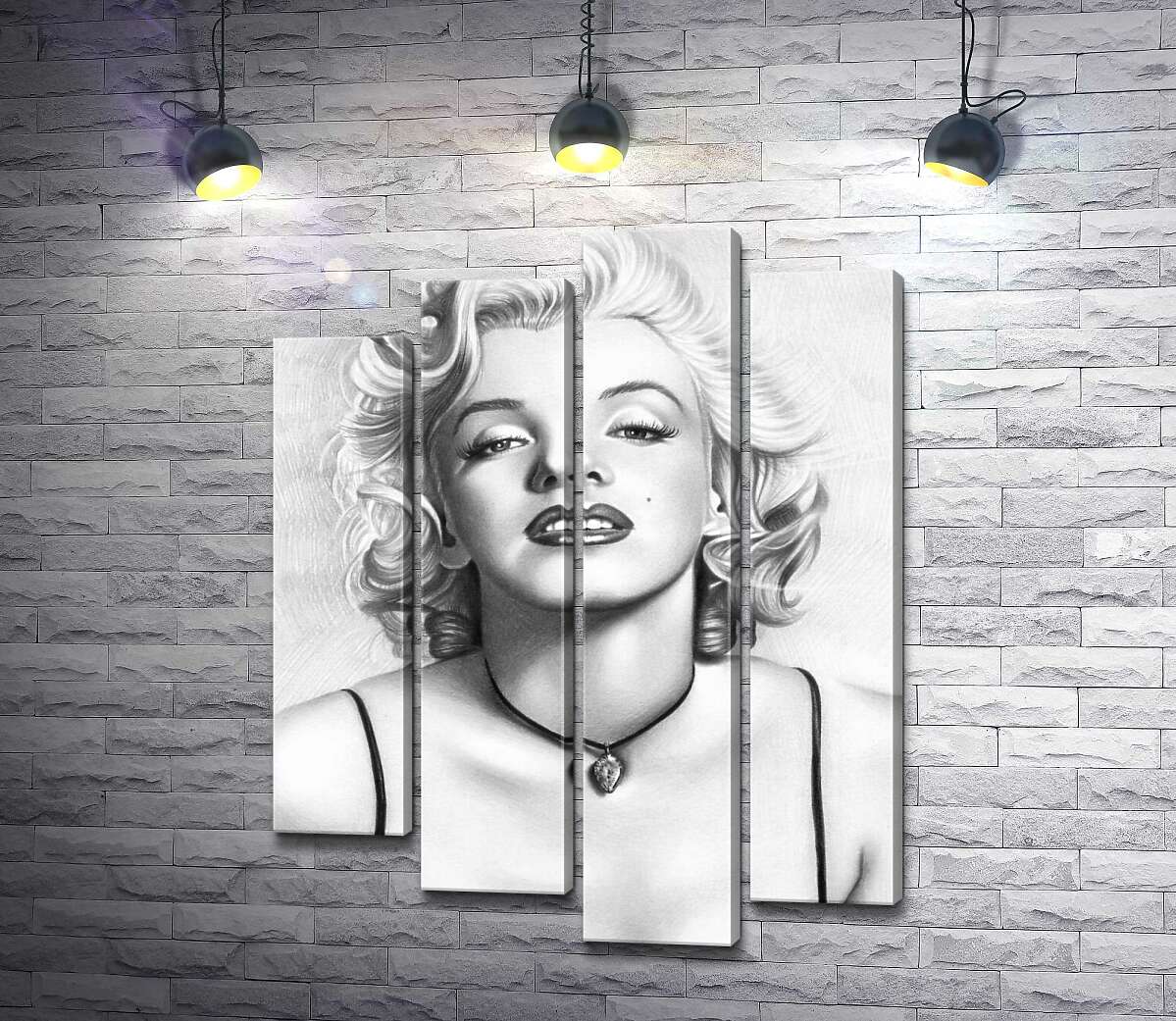 Модульная картина ArtPoster Черно-белый портрет привлекательной актрисы Мэрилин Монро (Marilyn Monroe) 132x171 см Модуль №21
Модульная картина ArtPoster Черно-белый портрет привлекательной актрисы Мэрилин Монро (Marilyn Monroe) 132x171 см Модуль №21