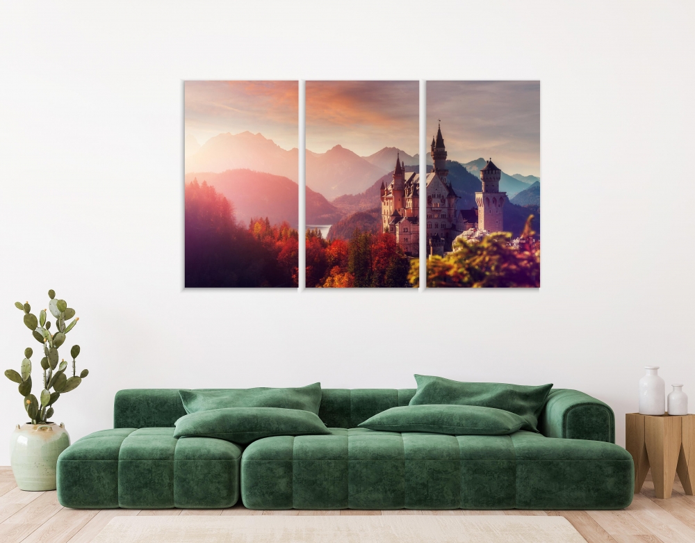 Картина на холсте Модульные Модульная картина The Majestic Neuschwanstein Castle 3 картины 45х90 см.
Картина на холсте Модульные Модульная картина The Majestic Neuschwanstein Castle 3 картины 45х90 см.