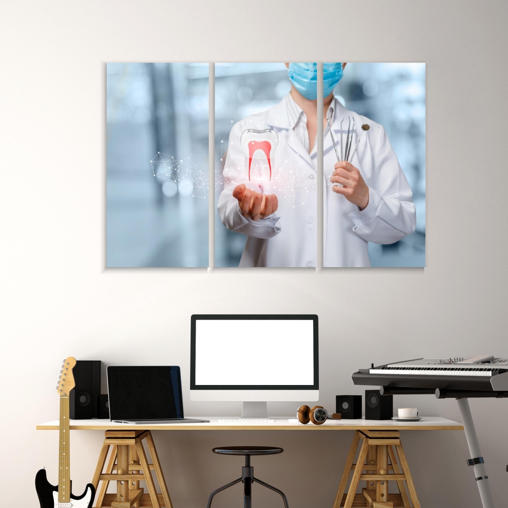 Картина на холсте Модульные Модульная картина Dentist Holding Of Digital Tooth Model With Roots 3 картины 60х120 см.
Картина на холсте Модульные Модульная картина Dentist Holding Of Digital Tooth Model With Roots 3 картины 60х120 см.