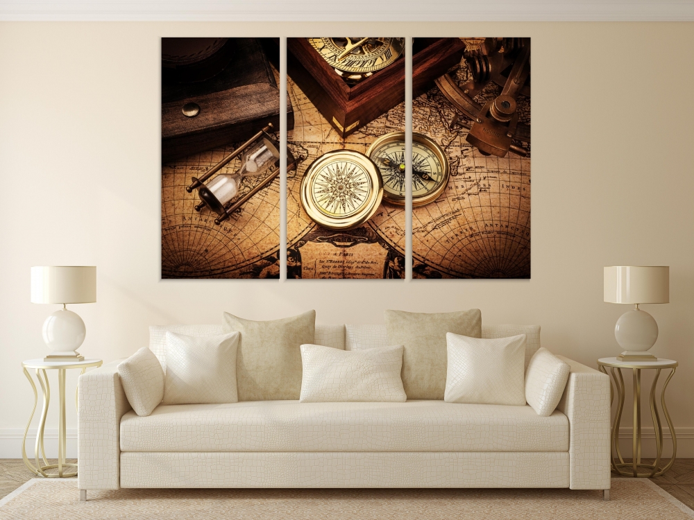 Картина на холсте Модульные Модульная картина Old compass on vintage map 3 картины 40х80 см.
Картина на холсте Модульные Модульная картина Old compass on vintage map 3 картины 40х80 см.