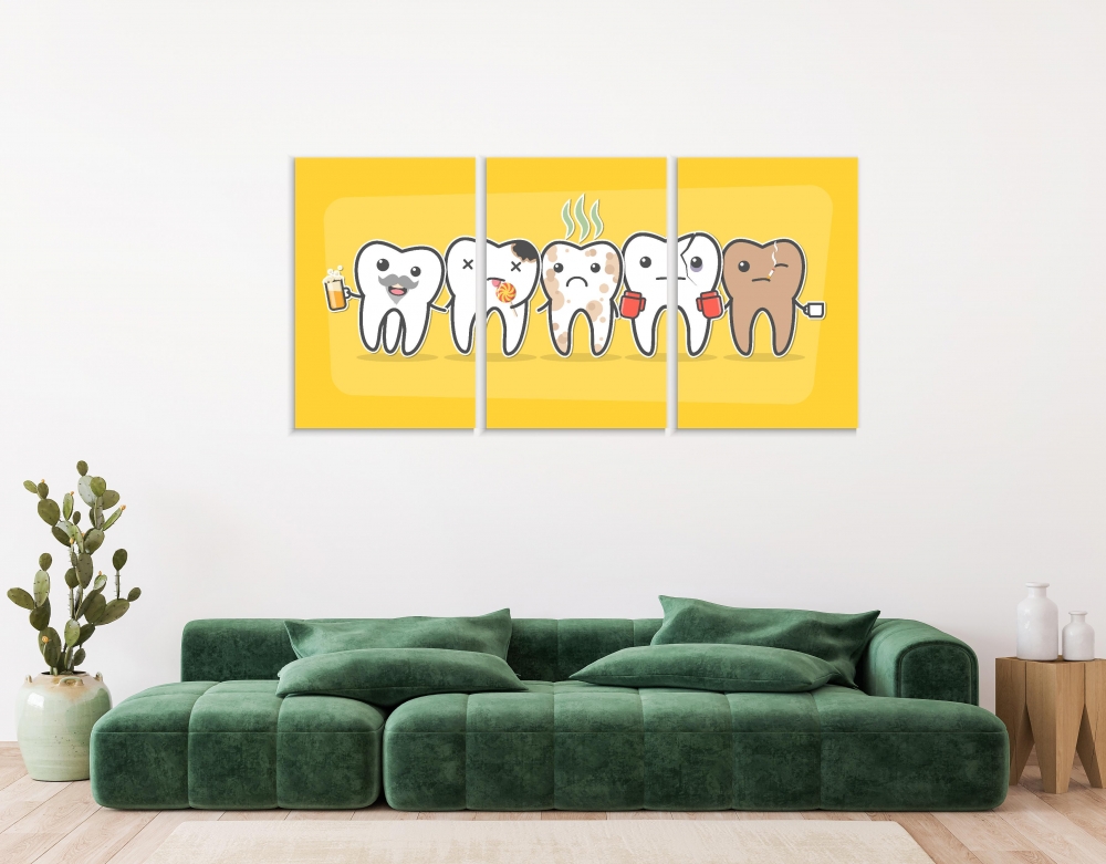 Картина на холсте Модульные Модульная картина Bad Teeth Company 3 картины 70х140 см.
Картина на холсте Модульные Модульная картина Bad Teeth Company 3 картины 70х140 см.