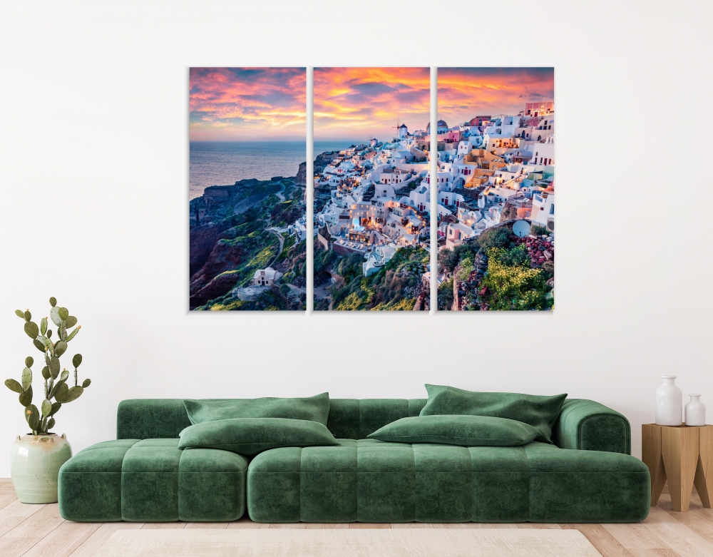 Картина на холсте Модульные Модульная картина Astonishing Evening View Santorini 3 картины 45х90 см.
Картина на холсте Модульные Модульная картина Astonishing Evening View Santorini 3 картины 45х90 см.
