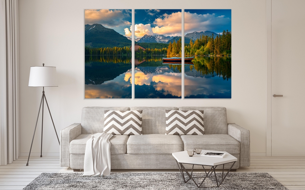 Картина на холсте Модульные Модульная картина Утренний вид на горы Высокие Татры - Национальный парк и горы Штрбске Плесо (озеро Штрбске) в Словакии. 3 картины 70х140 см.
Картина на холсте Модульные Модульная картина Утренний вид на горы Высокие Татры - Национальный парк и горы Штрбске Плесо (озеро Штрбске) в Словакии. 3 картины 70х140 см.