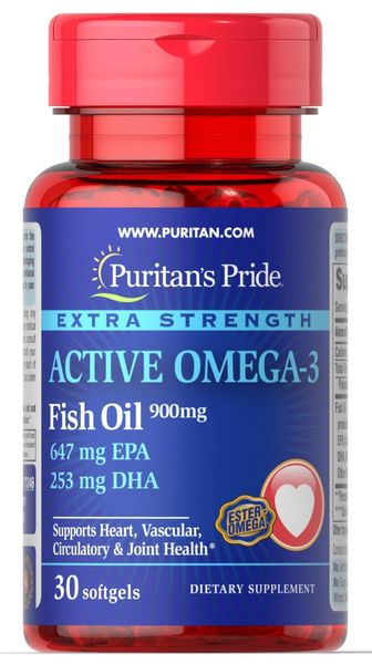 Омега-3 рыбий жир Extra Strengh Active Omega-3 Fish Oil Puritan's Pride 30 капсул (PP246)
Омега-3 рыбий жир Extra Strengh Active Omega-3 Fish Oil Puritan's Pride 30 капсул (PP246)