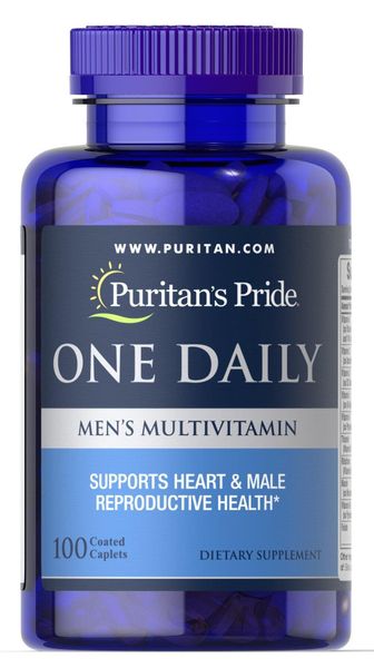 Мультивитамины для мужчин One Daily Men's Multivitamin Puritan's Pride 100 каплет (PP219)
Мультивитамины для мужчин One Daily Men's Multivitamin Puritan's Pride 100 каплет (PP219)