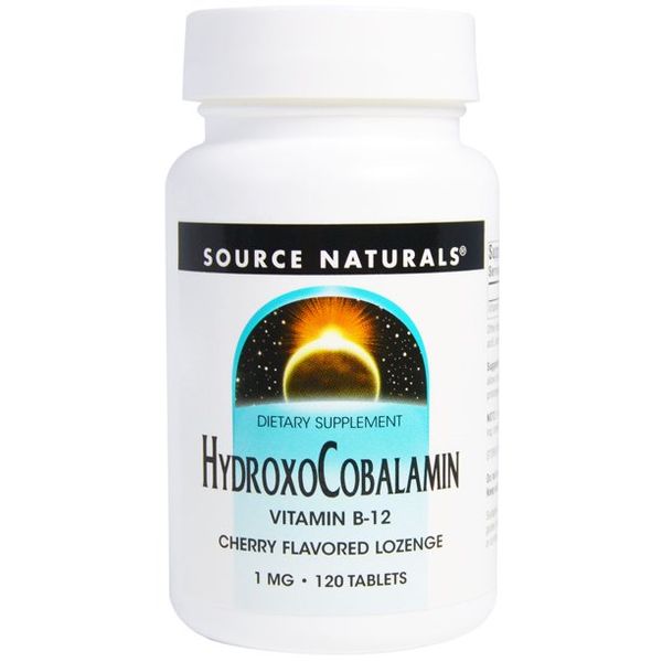 Витамин B12, 1 мг, Гидроксокобаламин, вкус вишни, Hydroxocobalamin, Source Naturals, 120 таблеток
Витамин B12, 1 мг, Гидроксокобаламин, вкус вишни, Hydroxocobalamin, Source Naturals, 120 таблеток
