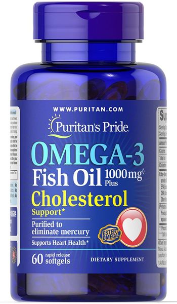 Omega-3 рыбий жир Fish Oil Plus Cholesterol Support Puritan's Pride 60 капсул (PP322)
Omega-3 рыбий жир Fish Oil Plus Cholesterol Support Puritan's Pride 60 капсул (PP322)