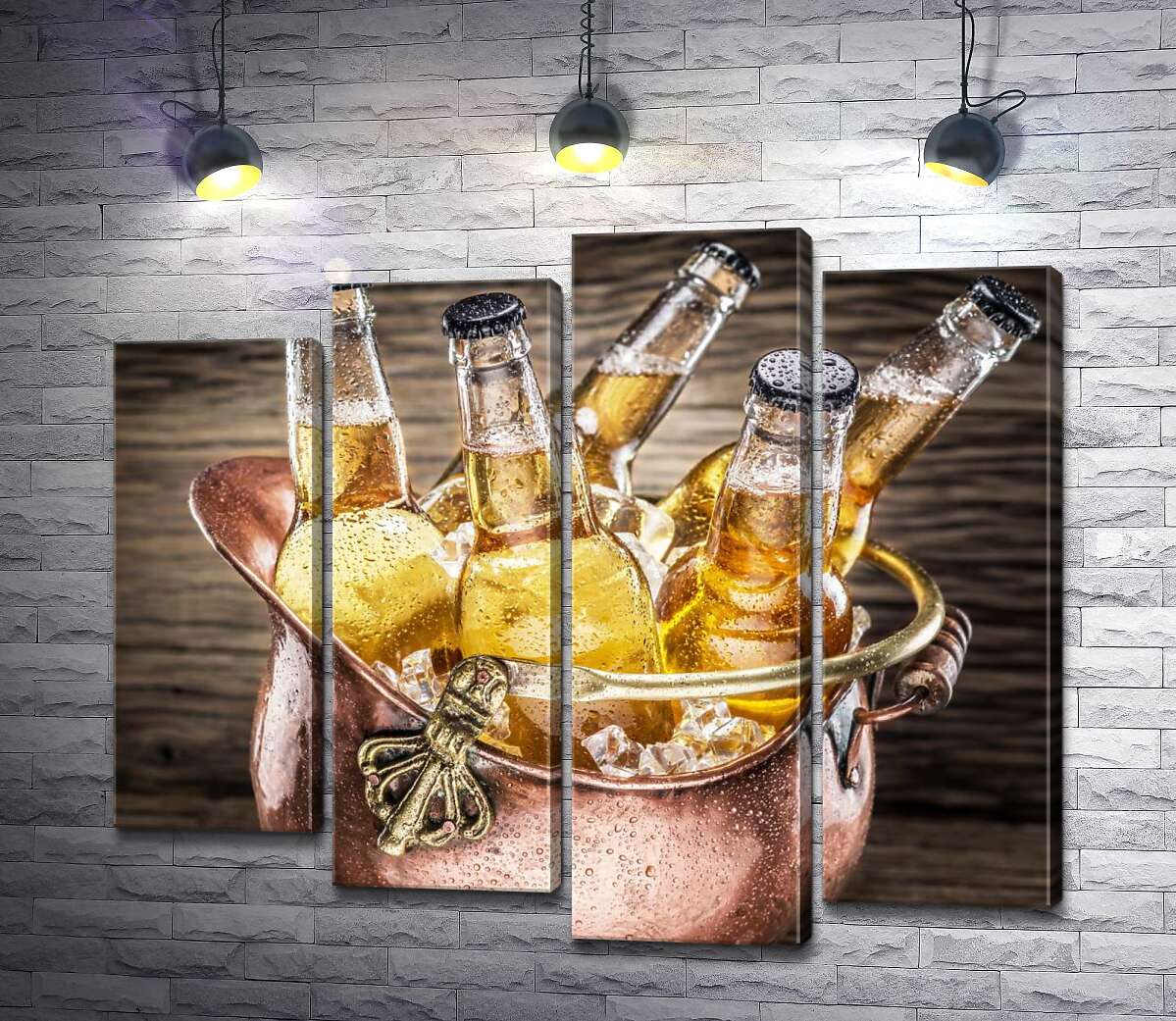Модульная картина ArtPoster Бутылки белого пива охлаждаются в ведерке со льдом 80x70 см Модуль №21
Модульная картина ArtPoster Бутылки белого пива охлаждаются в ведерке со льдом 80x70 см Модуль №21