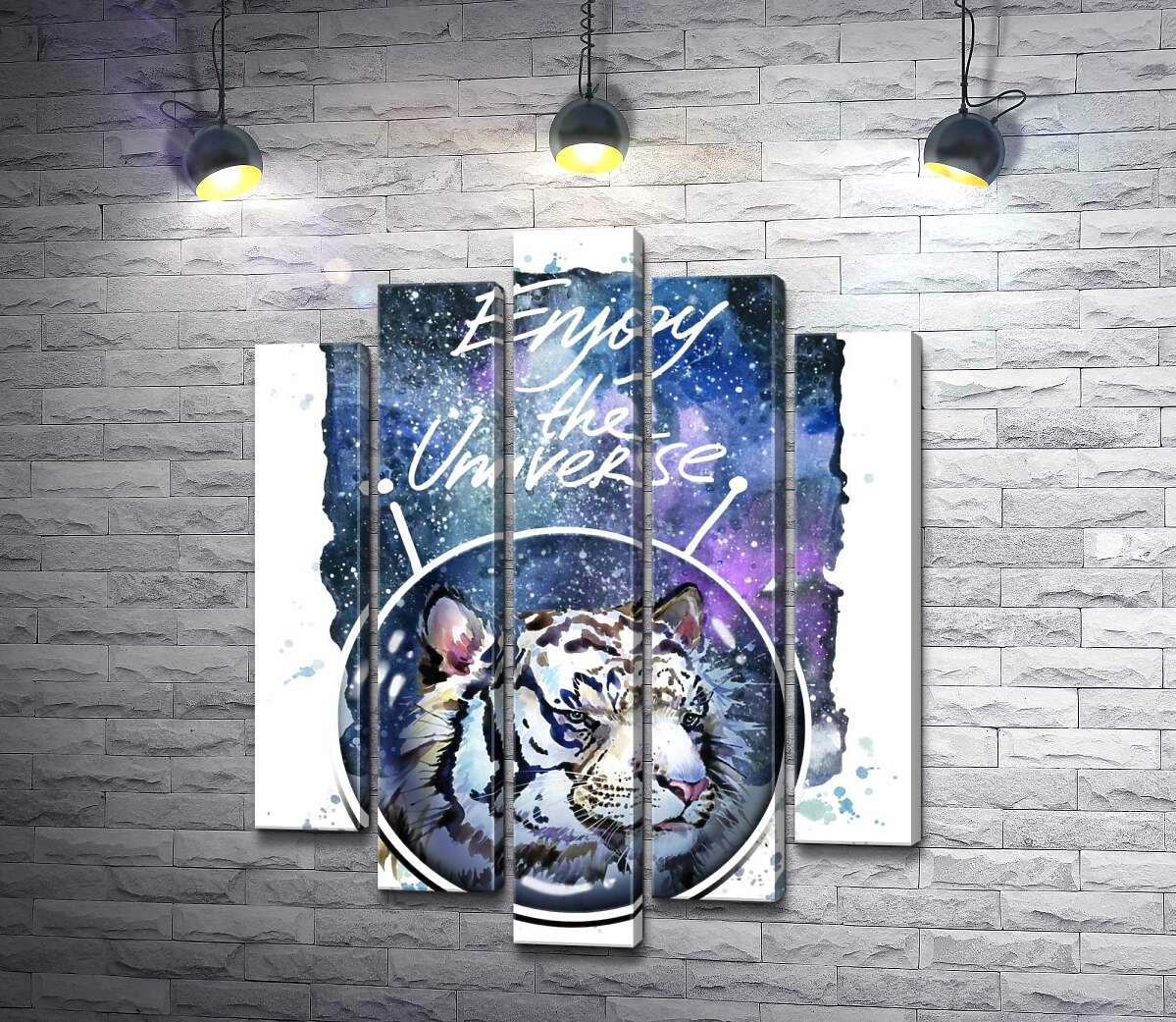 Модульная картина ArtPoster Белый тигр с надписью "Enjoy the Universe" 100x130 см Модуль №26
Модульная картина ArtPoster Белый тигр с надписью "Enjoy the Universe" 100x130 см Модуль №26
