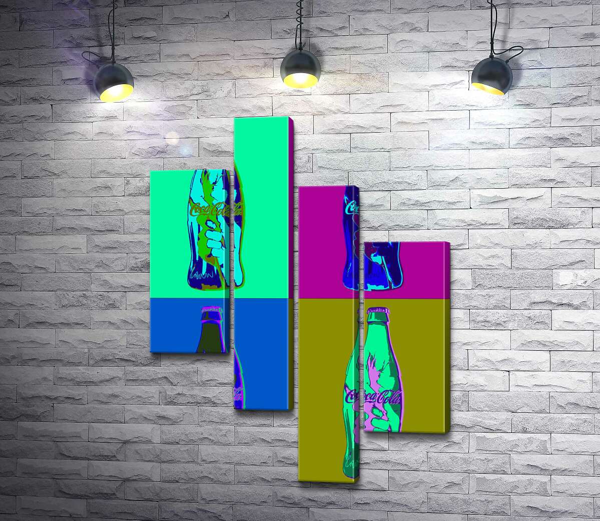 Модульная картина ArtPoster Бутылки "Кока-колы" (Coca-cola) в неоновых цветах 100x143 см Модуль №20
Модульная картина ArtPoster Бутылки "Кока-колы" (Coca-cola) в неоновых цветах 100x143 см Модуль №20