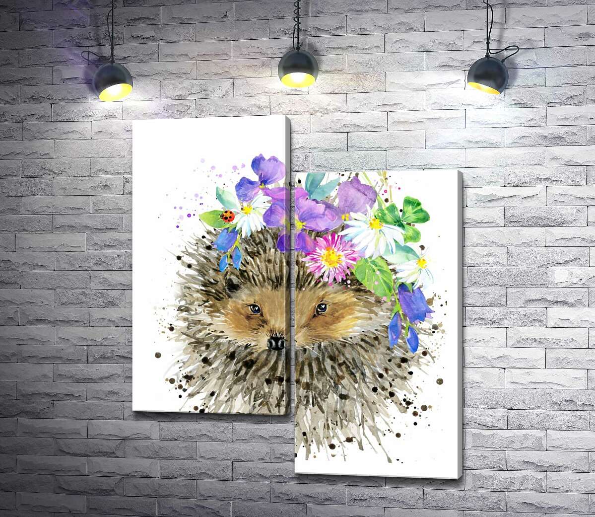 Модульная картина ArtPoster Букет лесных цветов примостился на голове ежа 50x60 см Модуль №5
Модульная картина ArtPoster Букет лесных цветов примостился на голове ежа 50x60 см Модуль №5
