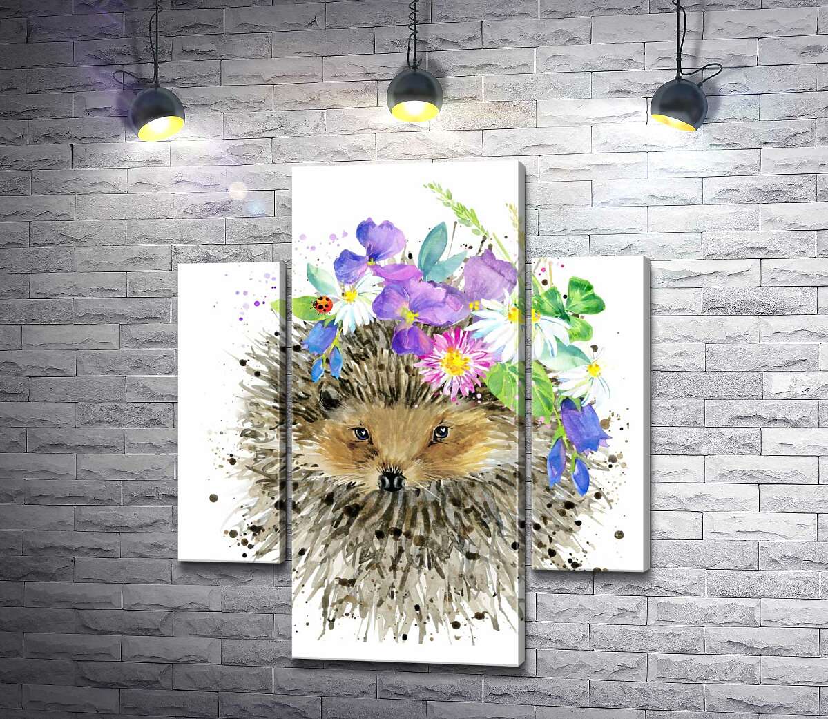 Модульная картина ArtPoster Букет лесных цветов примостился на голове ежа 131x155 см Модуль №7
Модульная картина ArtPoster Букет лесных цветов примостился на голове ежа 131x155 см Модуль №7