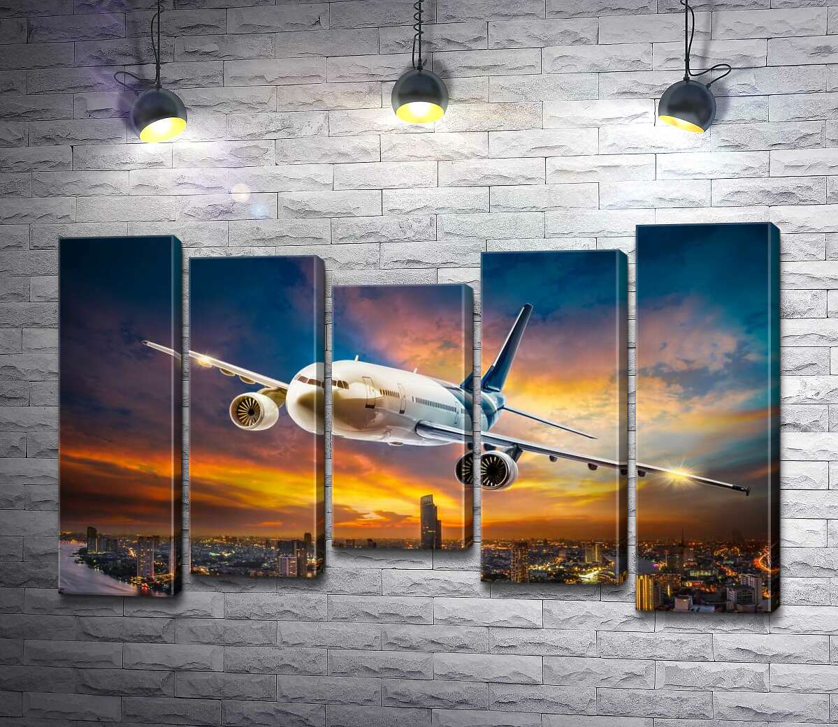 Модульная картина ArtPoster Белый самолет несется над мегаполисом 130x82 см Модуль №28
Модульная картина ArtPoster Белый самолет несется над мегаполисом 130x82 см Модуль №28