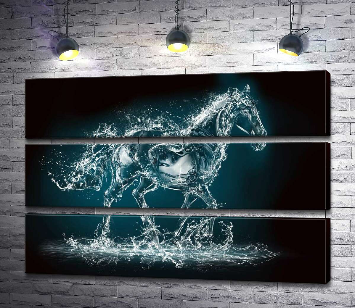 Модульная картина ArtPoster Блеск капель в голубом силуэте лошади из воды 130x87 см Модуль №13
Модульная картина ArtPoster Блеск капель в голубом силуэте лошади из воды 130x87 см Модуль №13