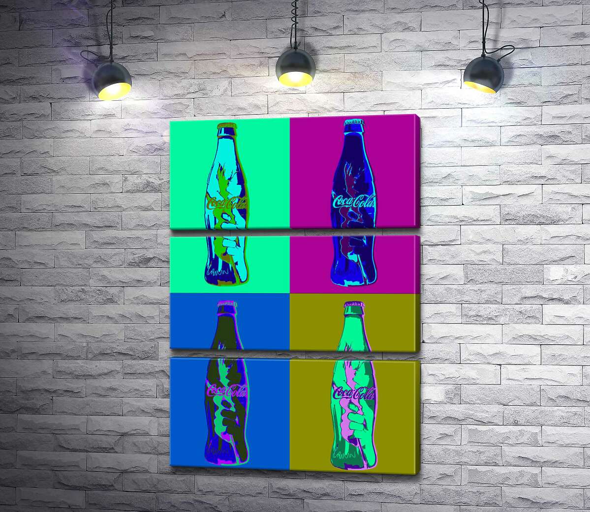 Модульная картина ArtPoster Бутылки "Кока-колы" (Coca-cola) в неоновых цветах 50x72 см Модуль №13
Модульная картина ArtPoster Бутылки "Кока-колы" (Coca-cola) в неоновых цветах 50x72 см Модуль №13