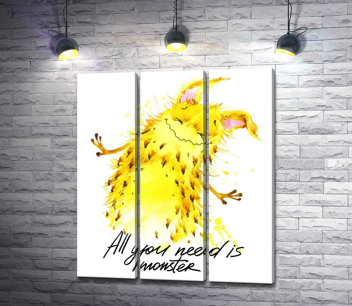 Модульная картина ArtPoster Веселый желтый монстр с надписью "all you need is monster" 60x71 см Модуль №11
Модульная картина ArtPoster Веселый желтый монстр с надписью "all you need is monster" 60x71 см Модуль №11