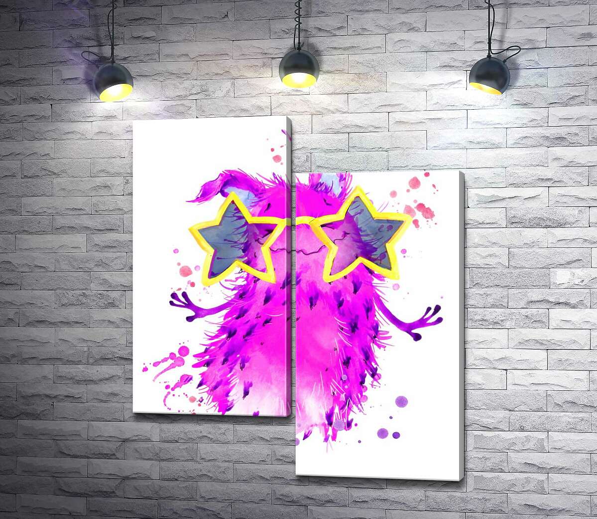 Модульная картина ArtPoster Веселый розовый монстр танцует в очках 130x155 см Модуль №5
Модульная картина ArtPoster Веселый розовый монстр танцует в очках 130x155 см Модуль №5