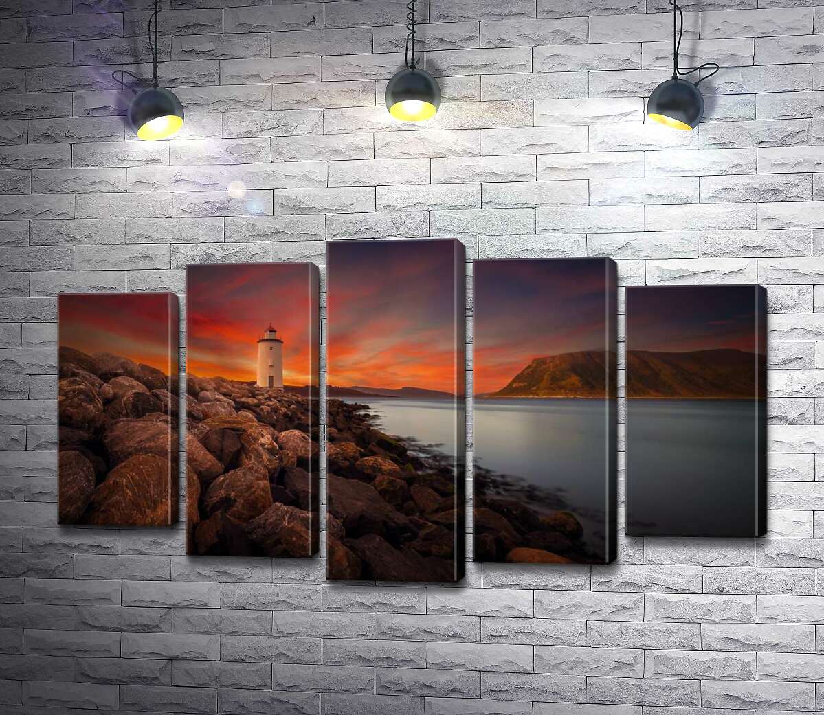 Модульная картина ArtPoster Белый силуэт маяка на каменистом берегу в облаках розовых перьев туч 130x75 см Модуль №26
Модульная картина ArtPoster Белый силуэт маяка на каменистом берегу в облаках розовых перьев туч 130x75 см Модуль №26