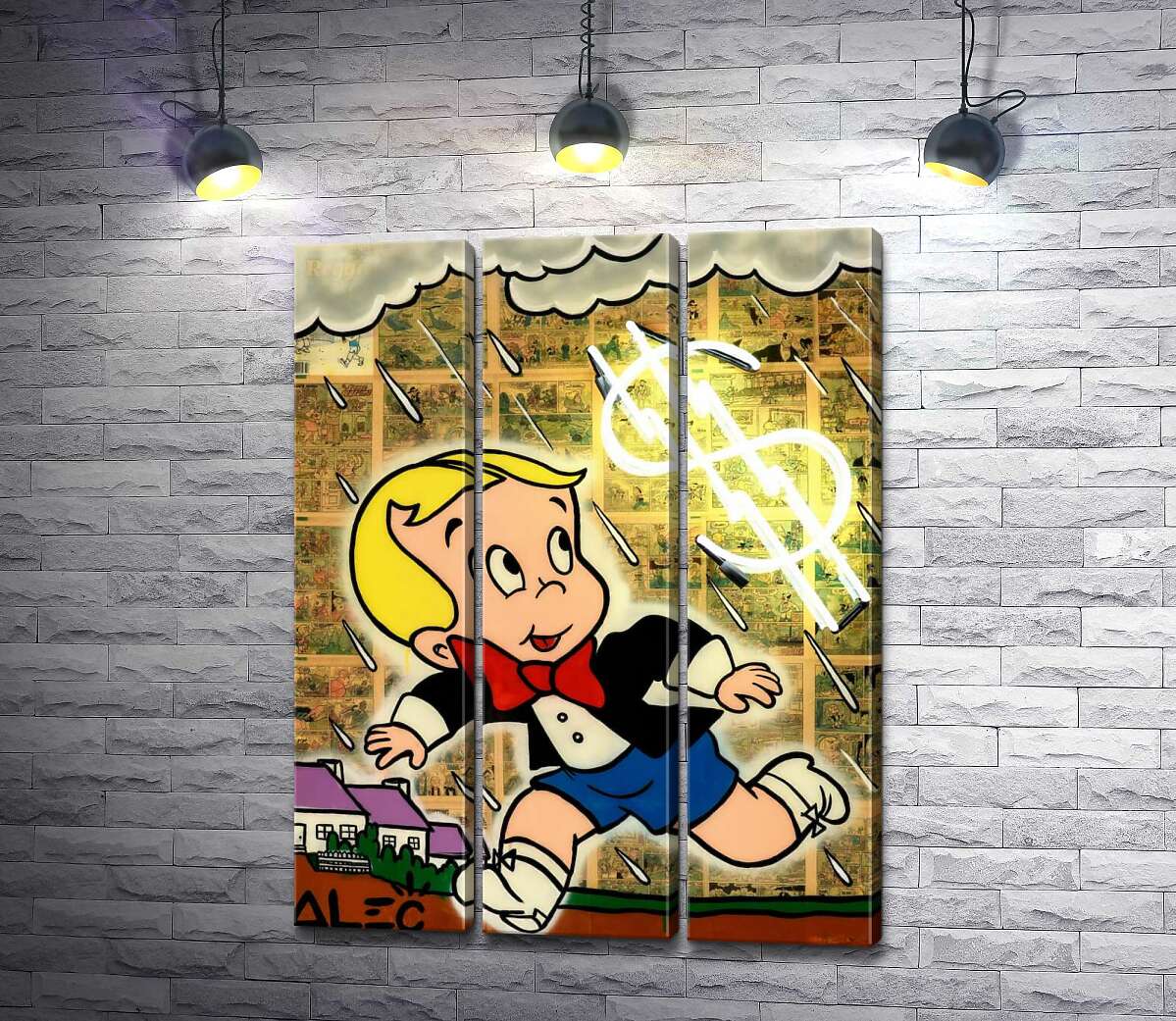 Модульная картина ArtPoster Богатенький Ричи бежит от дождя (Richie Rich run away from rain) - Алек Монополи (Alec Monopoly) 102x134 см Модуль №11
Модульная картина ArtPoster Богатенький Ричи бежит от дождя (Richie Rich run away from rain) - Алек Монополи (Alec Monopoly) 102x134 см Модуль №11