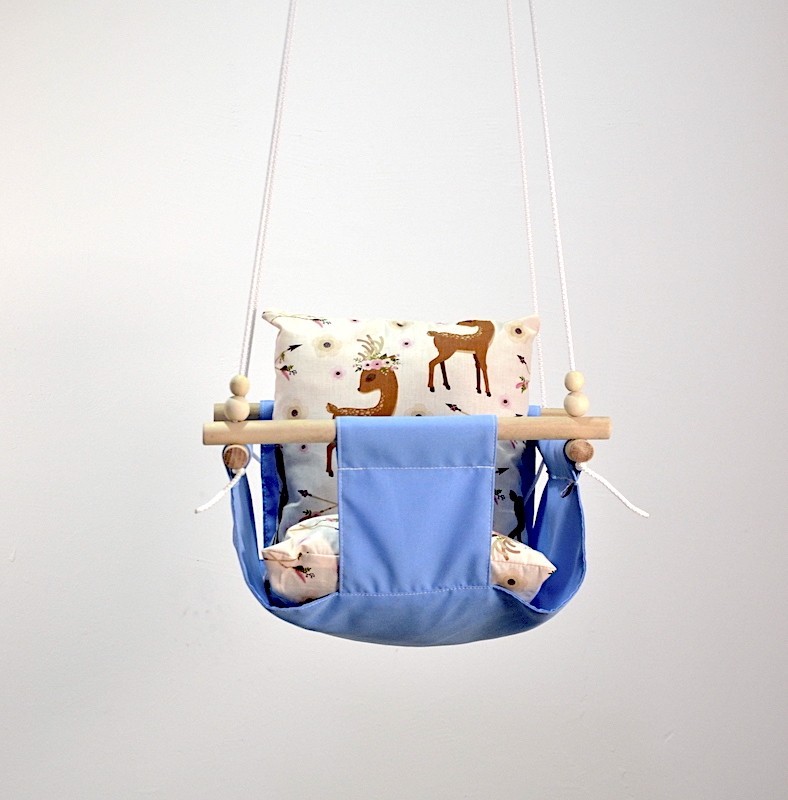Детская качеля из дерева подвесная Infancy Сказочные олени хлопковая голубая тканевая основа от 7 месяцев до 5 лет
Детская качеля из дерева подвесная Infancy Сказочные олени хлопковая голубая тканевая основа от 7 месяцев до 5 лет