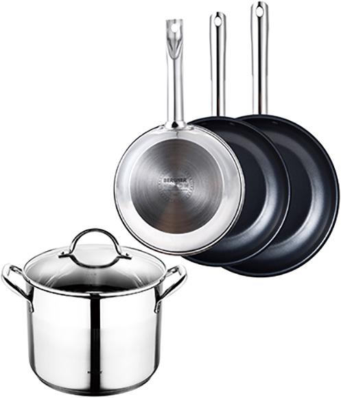 Набор 3 сковороды и кастрюля 8.2л Bergner Gourmet из нержавеющей стали Bergner BGEU-4698
Набор 3 сковороды и кастрюля 8.2л Bergner Gourmet из нержавеющей стали Bergner BGEU-4698