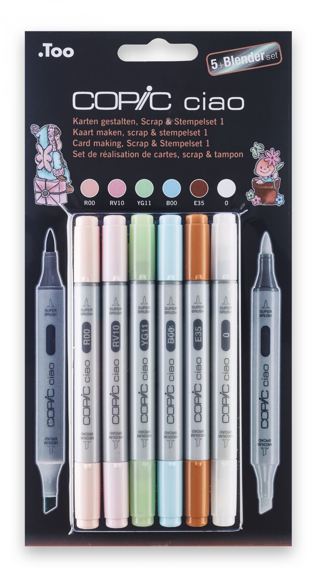 Набор спиртовых маркеров Copic Ciao Set "5+1" Scrap & Stamping 1 (22075559)
Набор спиртовых маркеров Copic Ciao Set "5+1" Scrap & Stamping 1 (22075559)