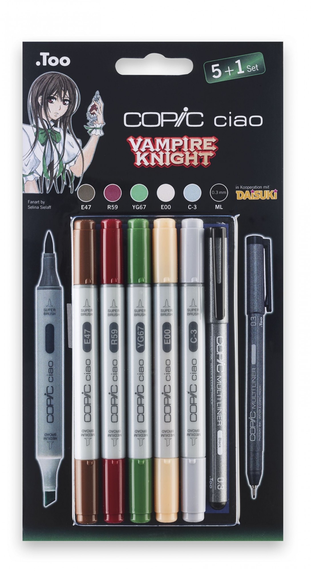Набор спиртовых маркеров Copic Ciao Set "5+1", Темные цвета+лайнер (22075567)
Набор спиртовых маркеров Copic Ciao Set "5+1", Темные цвета+лайнер (22075567)
