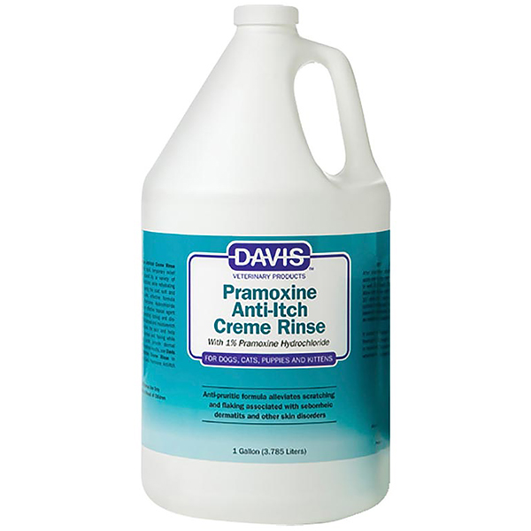 Кондиционер от зуда с 1% прамоксин гидрохлоридом для собак и котов Davis Pramoxine Anti-Itch Creme Rinse, 3.8 л.
Кондиционер от зуда с 1% прамоксин гидрохлоридом для собак и котов Davis Pramoxine Anti-Itch Creme Rinse, 3.8 л.