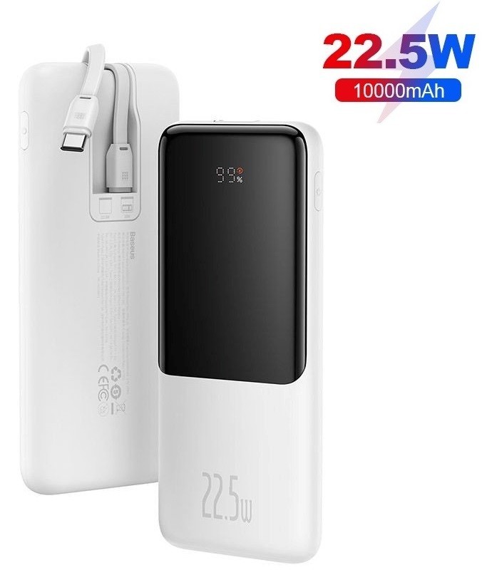 Павербанк Baseus Elf Digital Display 10000mAh 22.5W/5A Quick Charge для iPhone/Samsung/Xaomi/Huawei с кабелем Type-C/Lightning white
Павербанк Baseus Elf Digital Display 10000mAh 22.5W/5A Quick Charge для iPhone/Samsung/Xaomi/Huawei с кабелем Type-C/Lightning white