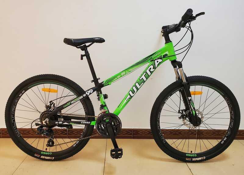 Велосипед Спортивный CORSO «ULTRA» 26" дюймов 25983 рама алюминиевая, оборудование Shimano 21 скорость, Зеленый
Велосипед Спортивный CORSO «ULTRA» 26" дюймов 25983 рама алюминиевая, оборудование Shimano 21 скорость, Зеленый