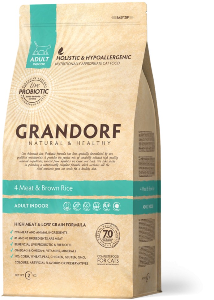 Сухой корм ГРАНДОРФ Для взрослых кошек GRANDORF Living Probiotics 4 Meat 4 вида мяса с рисом 2кг
Сухой корм ГРАНДОРФ Для взрослых кошек GRANDORF Living Probiotics 4 Meat 4 вида мяса с рисом 2кг