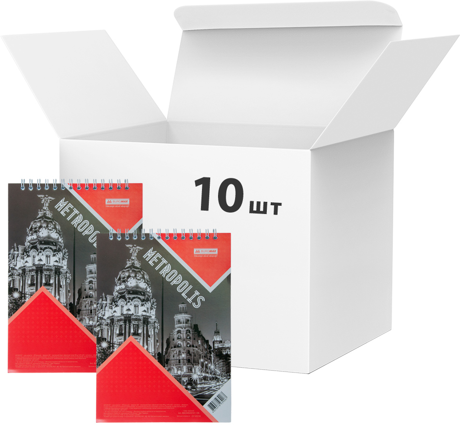Набор блокнотов 10 шт Buromax Metropolis A4 в клетку 48 листов Красный (BM.24445101-05)
Набор блокнотов 10 шт Buromax Metropolis A4 в клетку 48 листов Красный (BM.24445101-05)