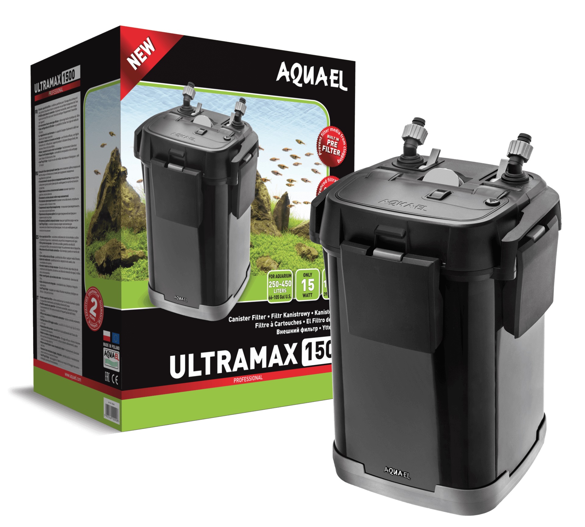 Фильтр внешний с префильтром ULTRAMAX 1500, 1500 л/ч, д/акв. 250-450 л., с низк потребл.энергии 15Вт
Фильтр внешний с префильтром ULTRAMAX 1500, 1500 л/ч, д/акв. 250-450 л., с низк потребл.энергии 15Вт
