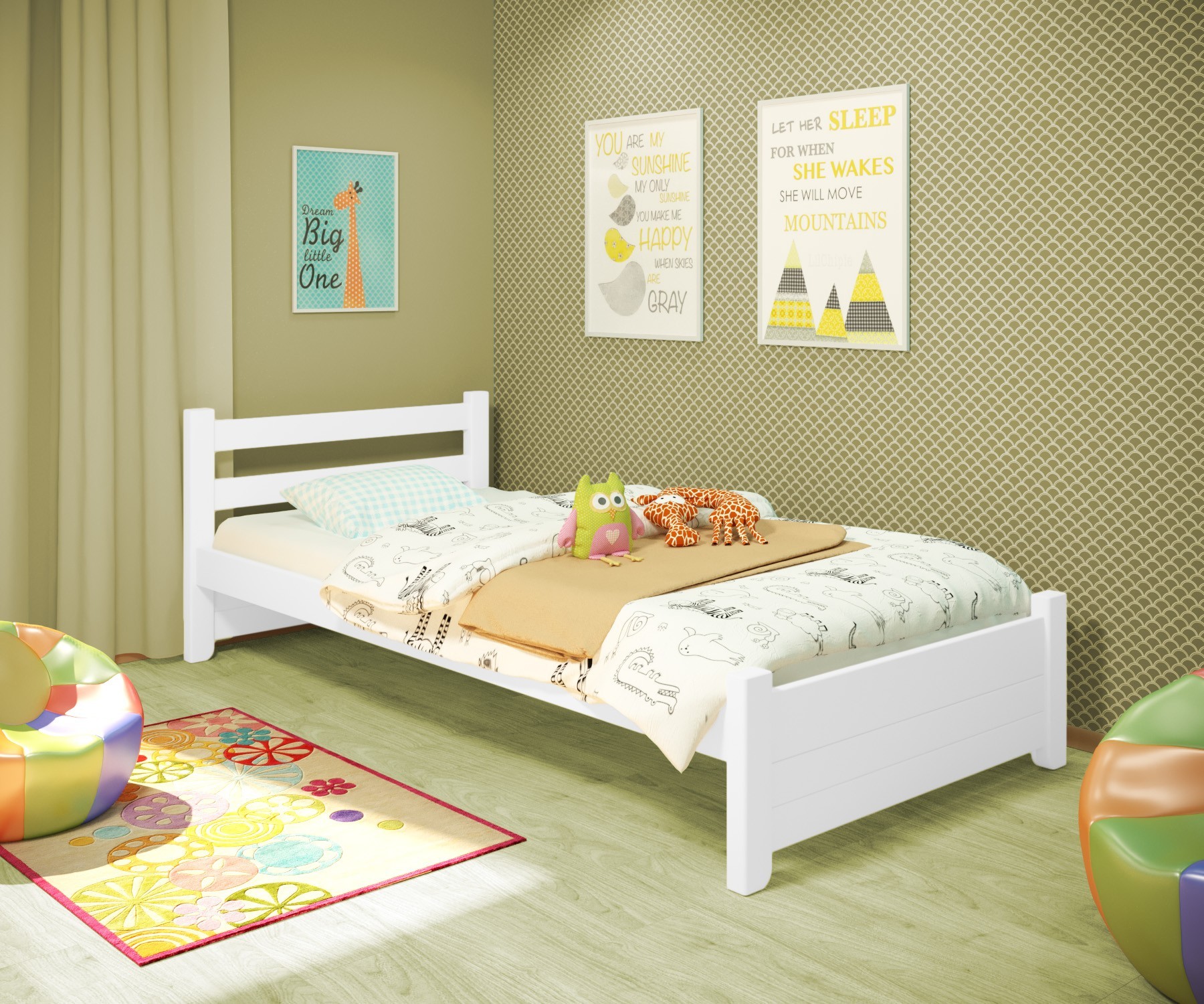 Кровать односпальная RainbowDream Маркус 80х200 см белый массив ольхи, без ящиков
Кровать односпальная RainbowDream Маркус 80х200 см белый массив ольхи, без ящиков