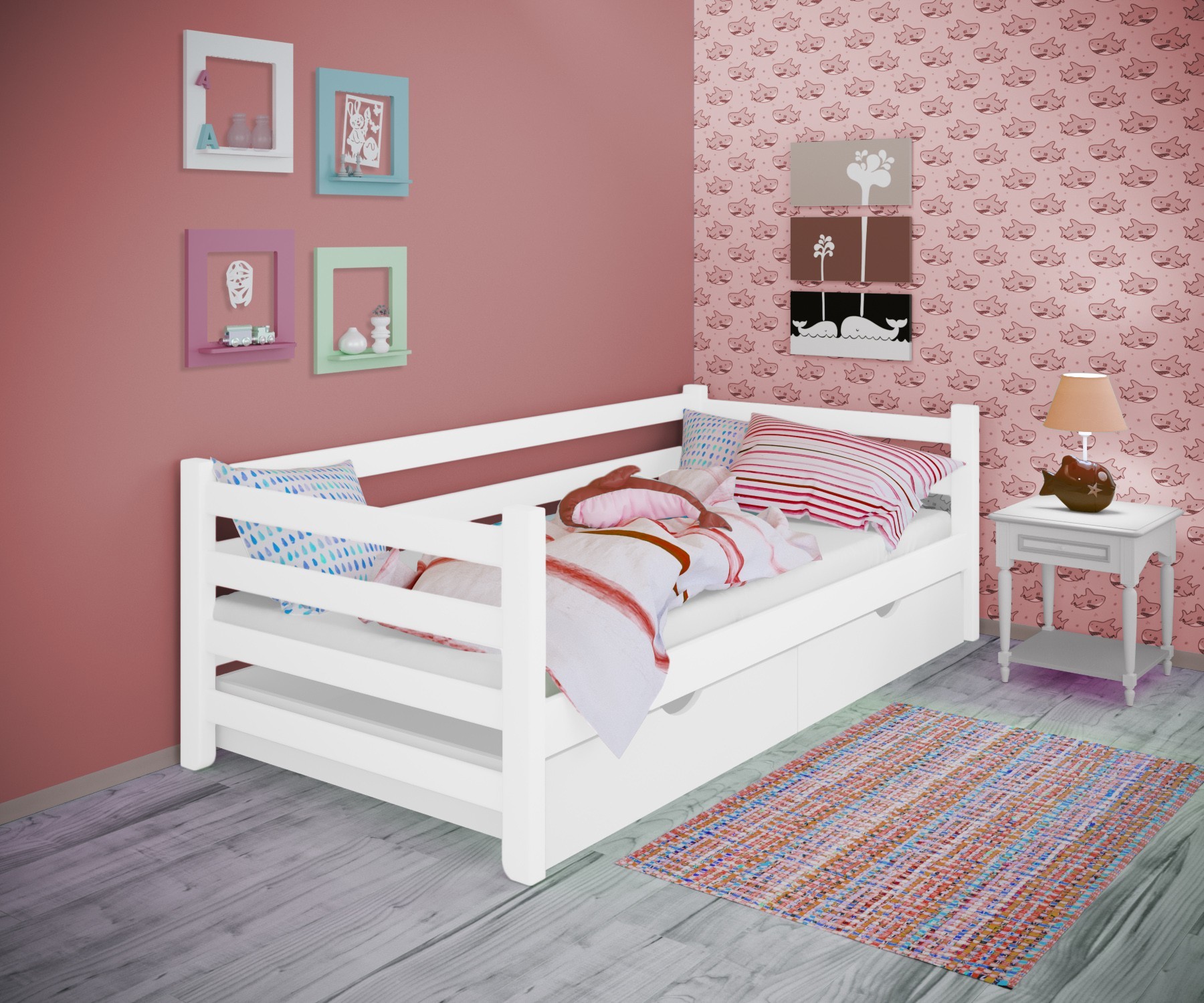 Кровать односпальная тахта RainbowDream Томас 80х190 см белый массив ольхи, с ящиками
Кровать односпальная тахта RainbowDream Томас 80х190 см белый массив ольхи, с ящиками