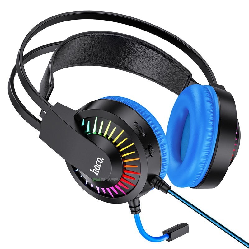Игровые компьютерные проводные стерео наушники с LED RGB подсветкой и микрофоном HOCO W105 геймерские Синие AW-42873
Игровые компьютерные проводные стерео наушники с LED RGB подсветкой и микрофоном HOCO W105 геймерские Синие AW-42873