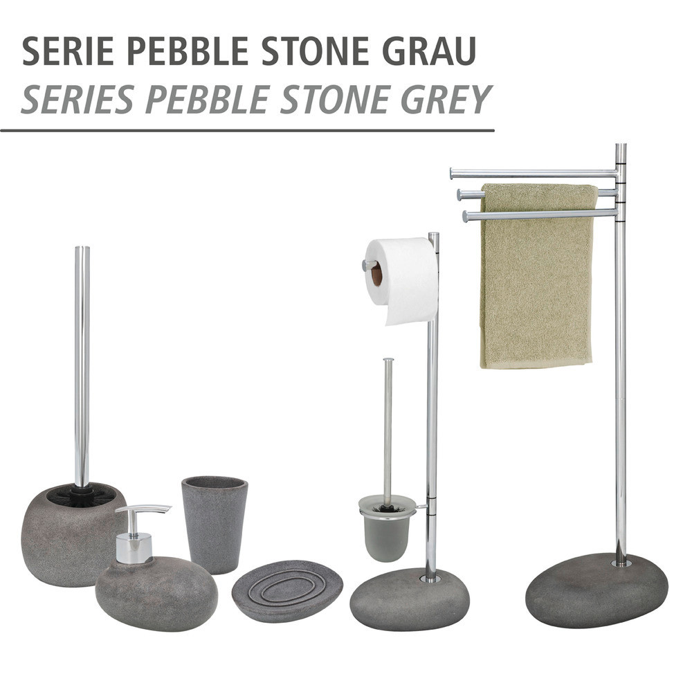 Стойка с ершиком и держателем Wenko Pebble Stone Grey, 23.5x70x19 см серебристый, серый
Стойка с ершиком и держателем Wenko Pebble Stone Grey, 23.5x70x19 см серебристый, серый