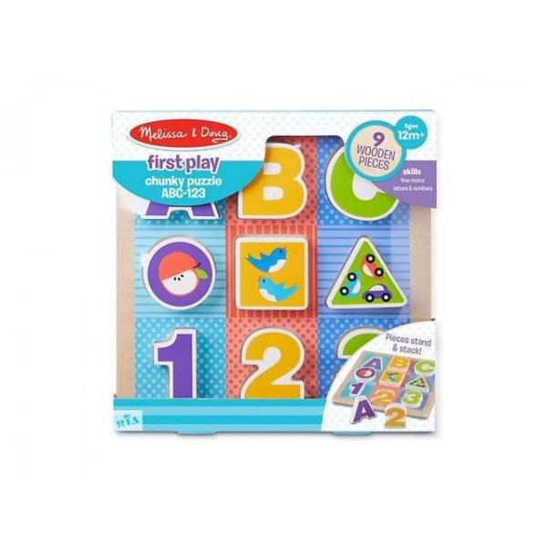 Первый деревянный формовой пазл First Play Wooden ABC-123 Chunky Puzzle Melissa & Doug
Первый деревянный формовой пазл First Play Wooden ABC-123 Chunky Puzzle Melissa & Doug