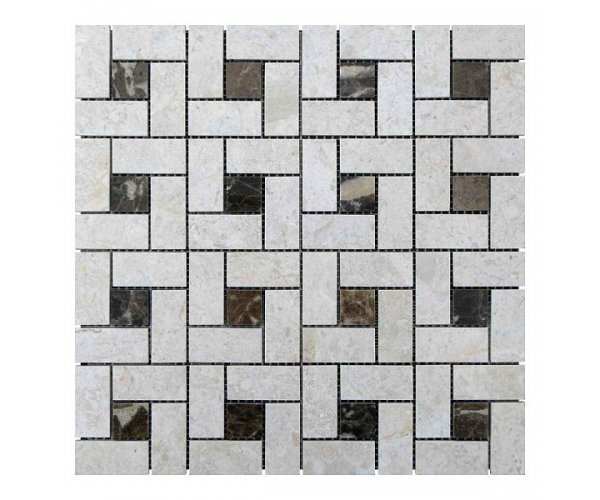 Мозаичная плитка мрамор Victoria Beige/мрамор Emperador Dark (23х23 мм/47х23x6 мм) Полированная
Мозаичная плитка мрамор Victoria Beige/мрамор Emperador Dark (23х23 мм/47х23x6 мм) Полированная