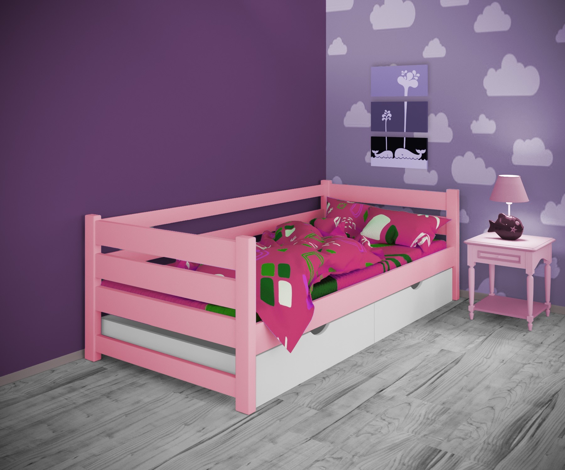 Кровать односпальная тахта RainbowDream Мартино 80х200 см розовый массив ольхи, с ящиками
Кровать односпальная тахта RainbowDream Мартино 80х200 см розовый массив ольхи, с ящиками