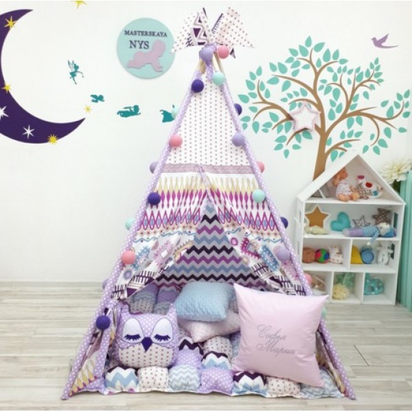 Детская Палатка - Вигвам «Сказка» от 3 лет (Фиолетовый) 100% Коттон Матрасик + 2 Подушки, Флажки, Гирлянда
Детская Палатка - Вигвам «Сказка» от 3 лет (Фиолетовый) 100% Коттон Матрасик + 2 Подушки, Флажки, Гирлянда