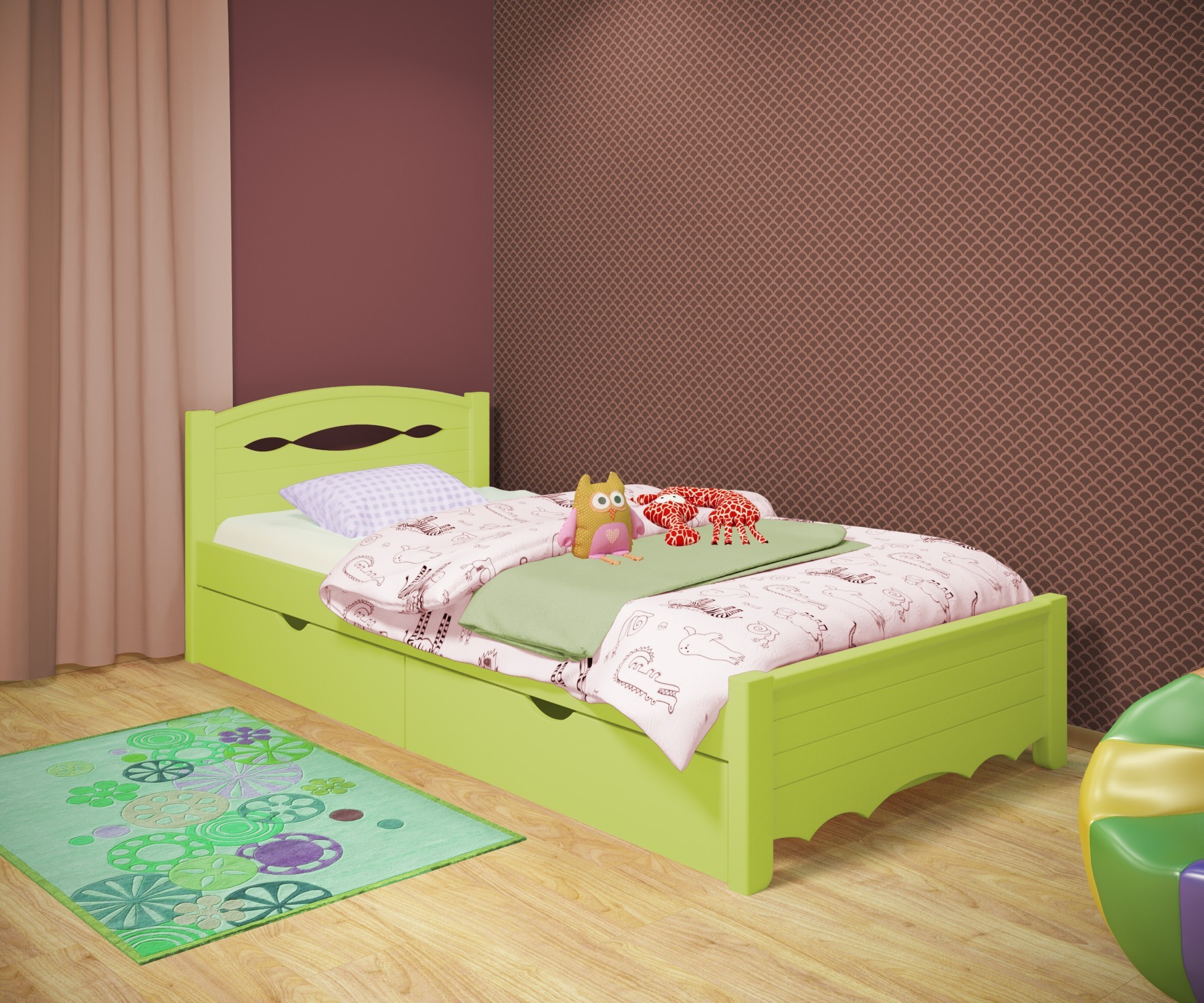Кровать односпальная RainbowDream Новус 80х180 см зеленый массив ольхи, с ящиками
Кровать односпальная RainbowDream Новус 80х180 см зеленый массив ольхи, с ящиками