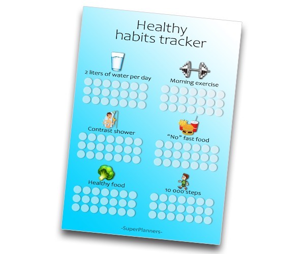 Магнітний планер на холодильник SuperPlanners "Healthy habits tracker" BlueSky, 28х20 см
Магнітний планер на холодильник SuperPlanners "Healthy habits tracker" BlueSky, 28х20 см