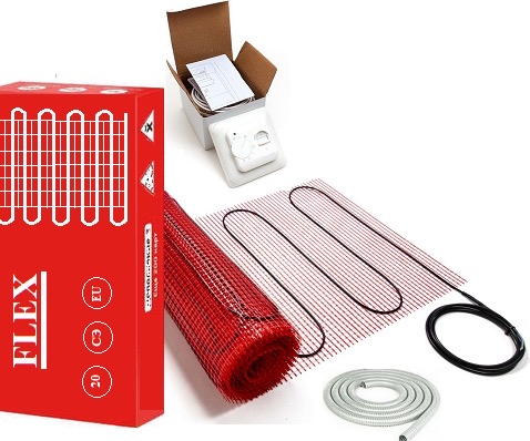 Теплый пол FLEX EHM двухжильный мат 1225 Вт 7 м2 с механическим терморегулятором в комплекте 
Теплый пол FLEX EHM двухжильный мат 1225 Вт 7 м2 с механическим терморегулятором в комплекте